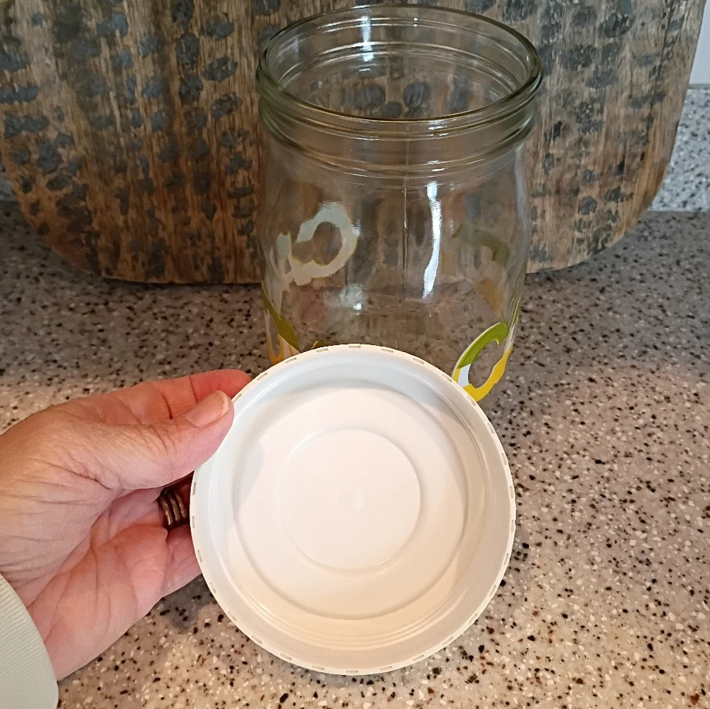 Carlton Glass USA Candy Jar With Plastic Lid Vintage